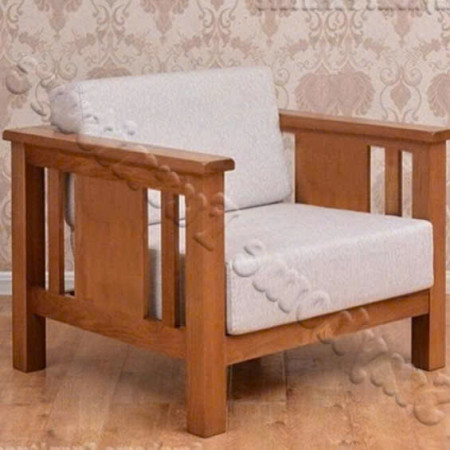 Slatted Oak : Ghế Sofa Đơn Gỗ Sồi Kèm Nệm